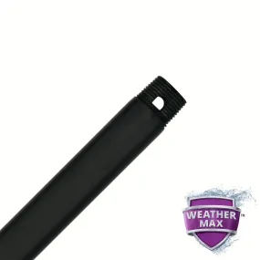48" Downrod in Matte Black Wet