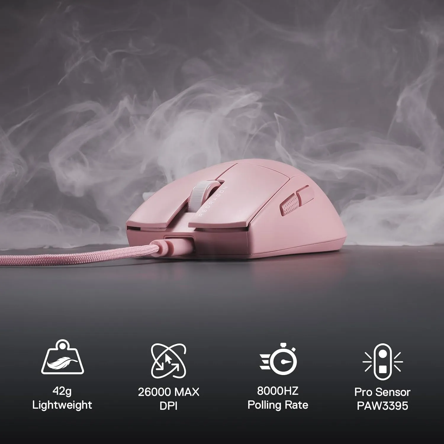 BOLT AXTION M996 Ultra-Light 26,000 DPI Wired Gaming Mouse - 8K Polling Rate, Ergonomic Design, Programmable Buttons