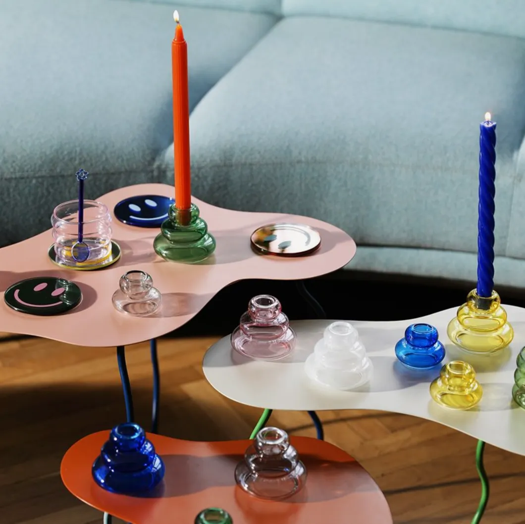 Candle holder whipped small - milk