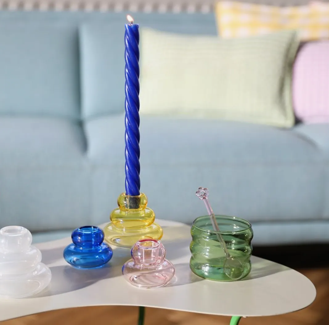 Candle holder whipped small - milk