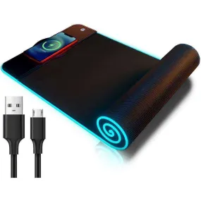 Computer Laptop Keyboard Non-Slip Wireless Oversized RGB Luminous Charging Mouse Pad