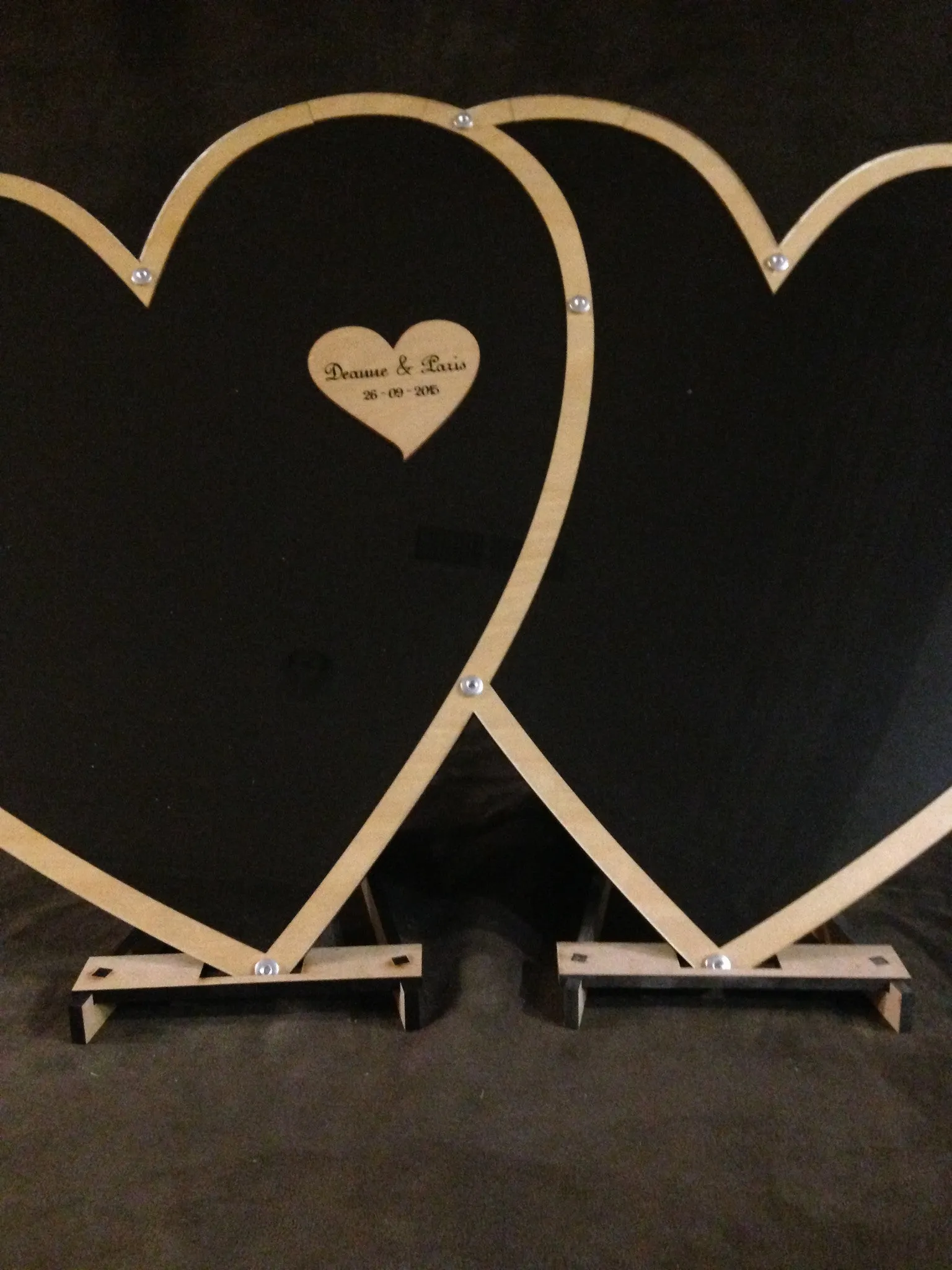 Custom Double Heart Drop Wedding Guest Book Alternative