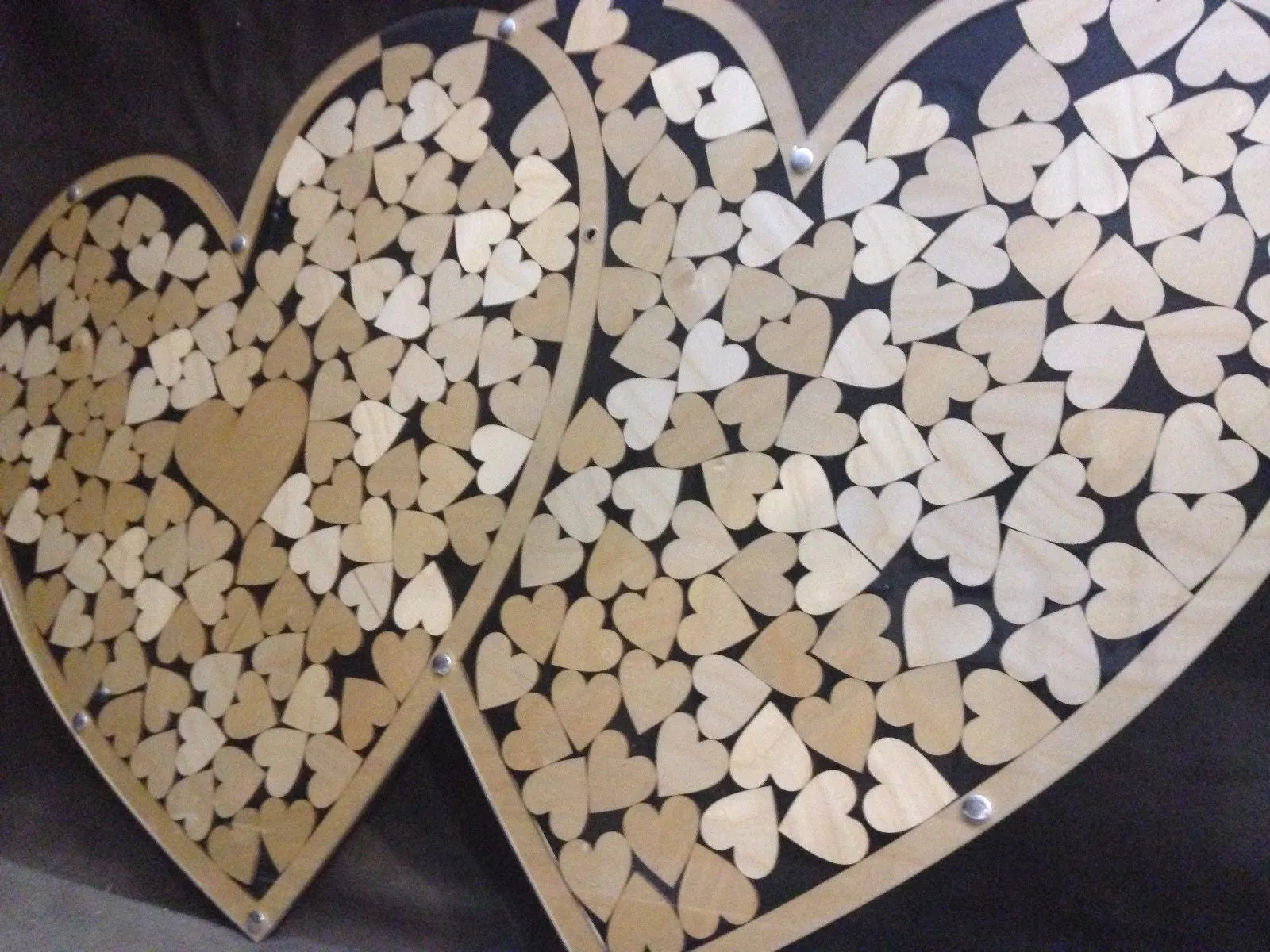 Custom Double Heart Drop Wedding Guest Book Alternative