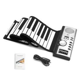 Electronic Organ Keyboard Enlightenment Piano For 61-Key Electronic Organ Hand Roll Piano with Loudspeaker for Children Adult