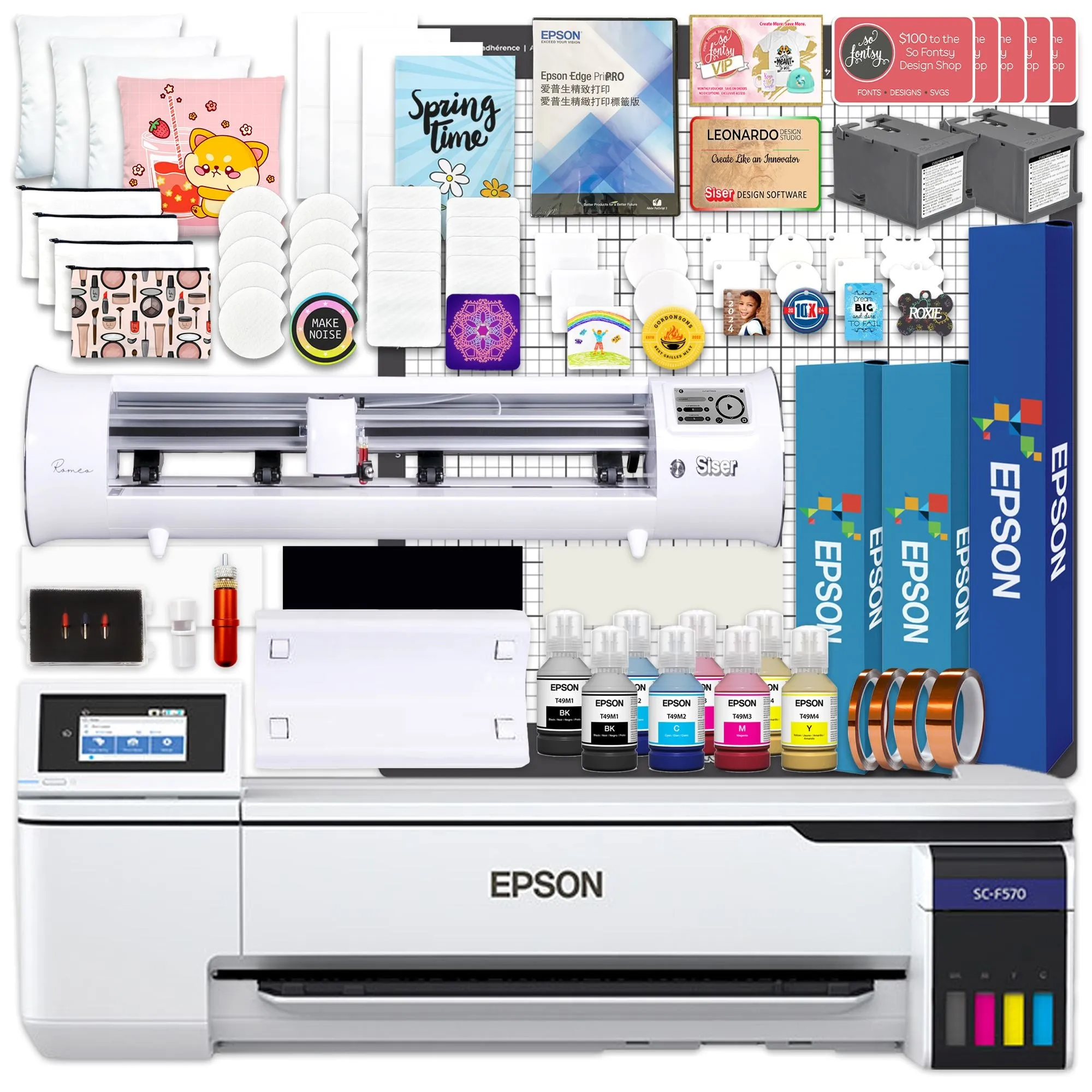 Epson PRO F570 Desktop 24" Dye Sublimation Printer w/ Siser Romeo 24" Cutter
