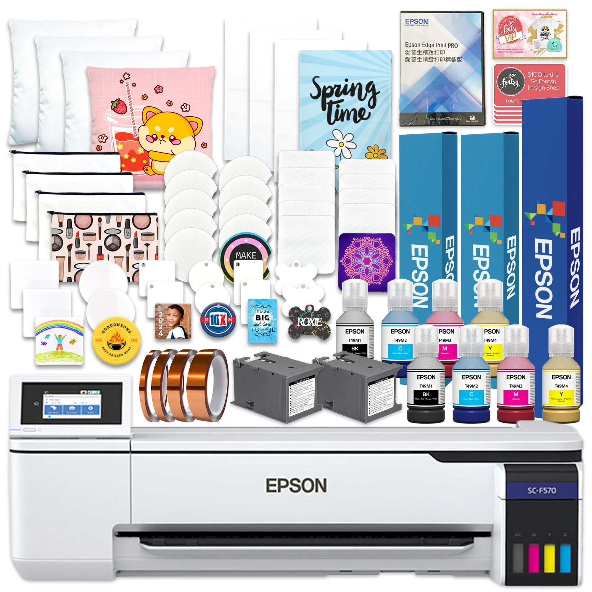 Epson PRO F570 Desktop 24" Dye Sublimation Printer w/ Siser Romeo 24" Cutter