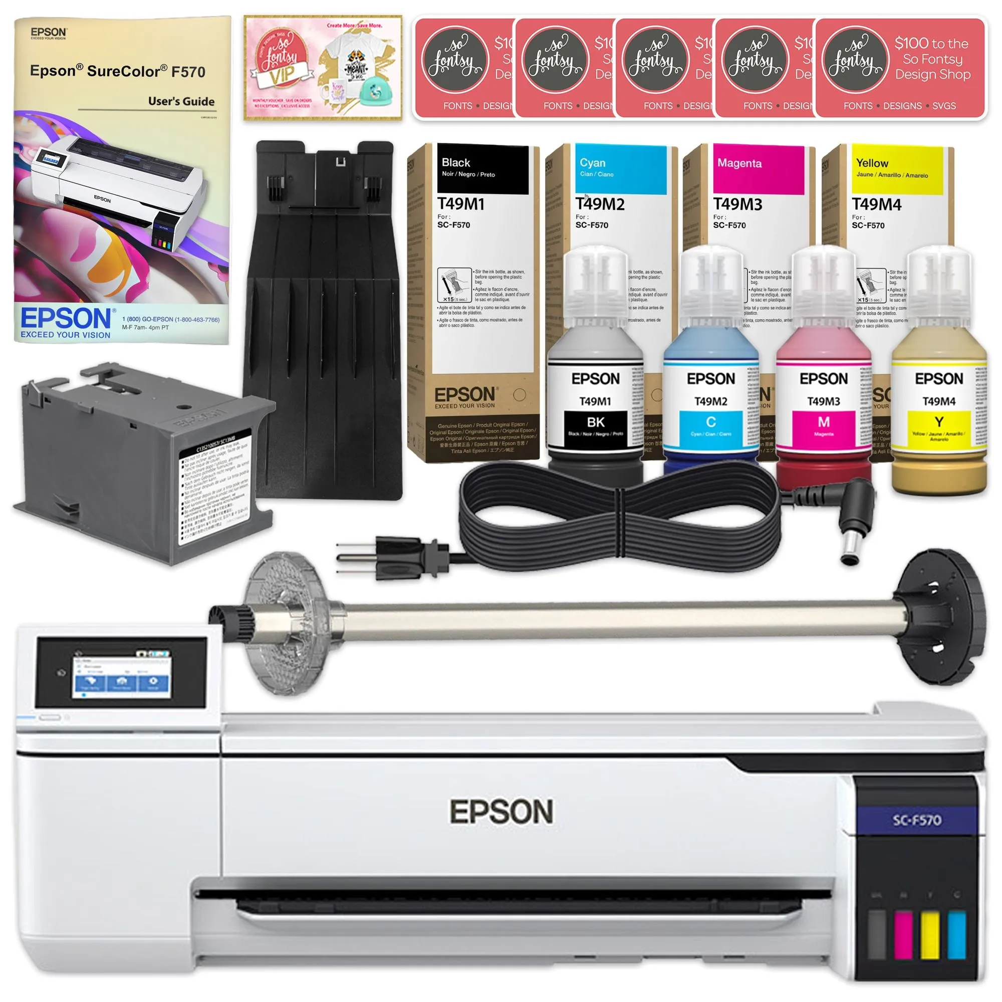 Epson SureColor F570 LITE 24" Dye Sublimation Printer Bundle with CorelDRAW
