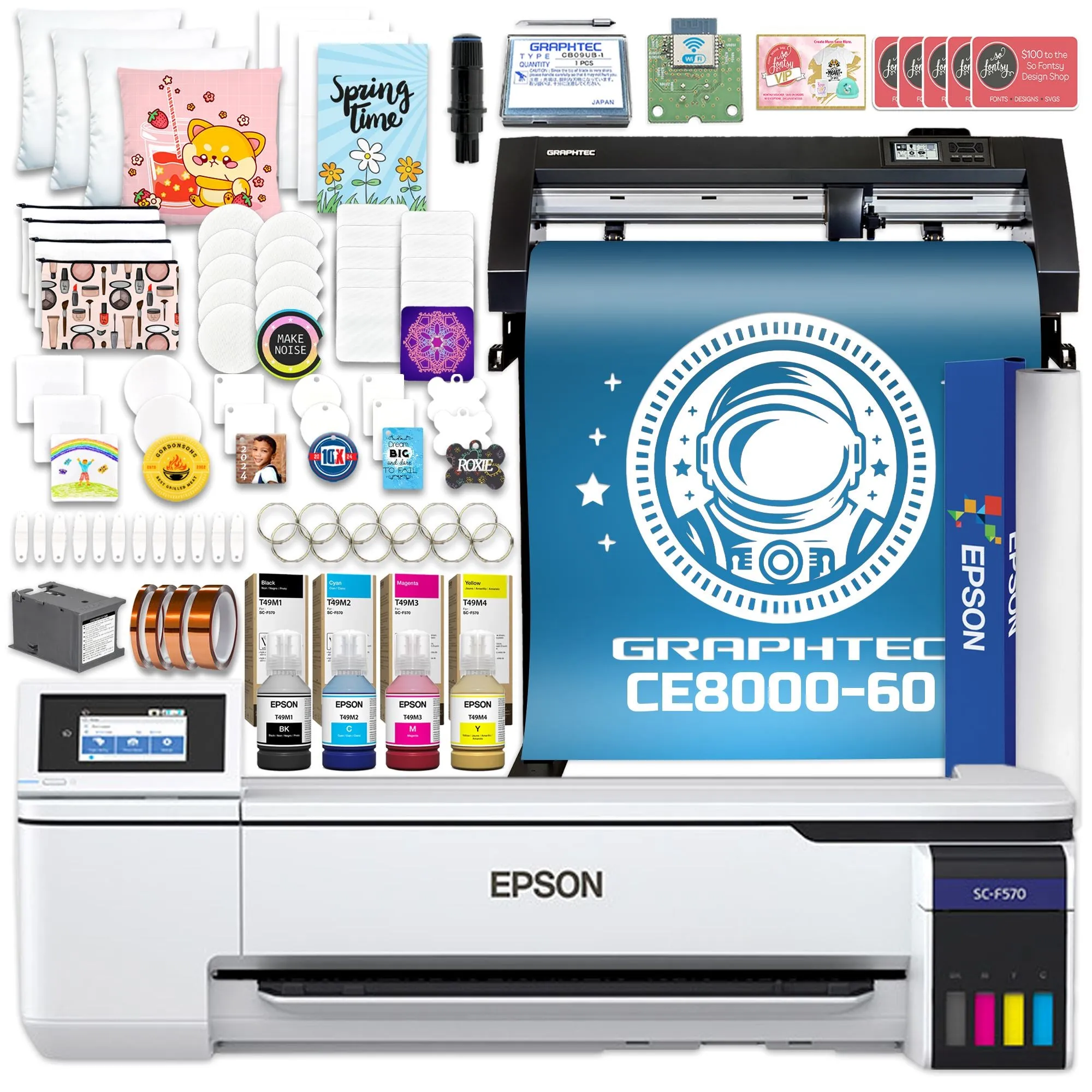 Epson SureColor F570 LITE 24" Sublimation Printer & Graphtec CE8000-60 Cutter