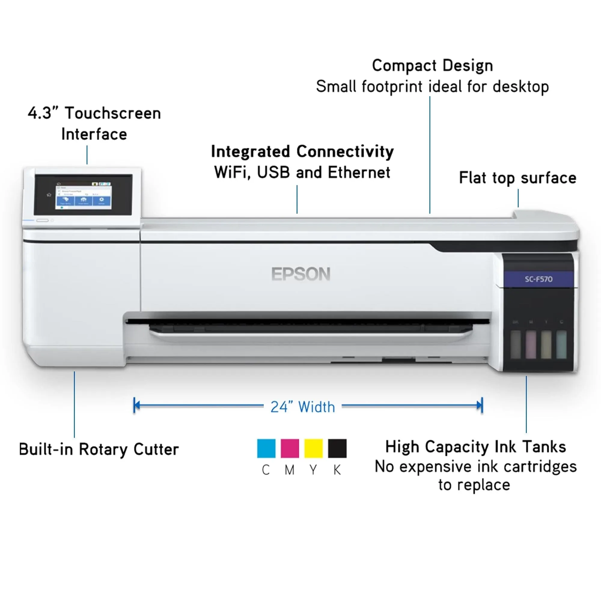 Epson SureColor PRO F570 24" Sublimation Printer w/ 7-in-1 Tumbler Press