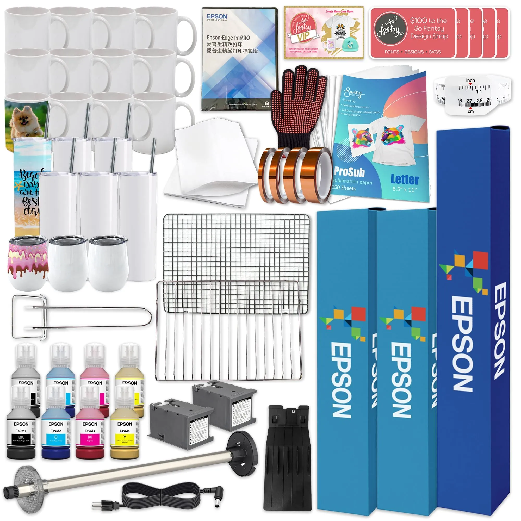 Epson SureColor PRO F570 24" Sublimation Printer w/ ProSub Sublimation Oven