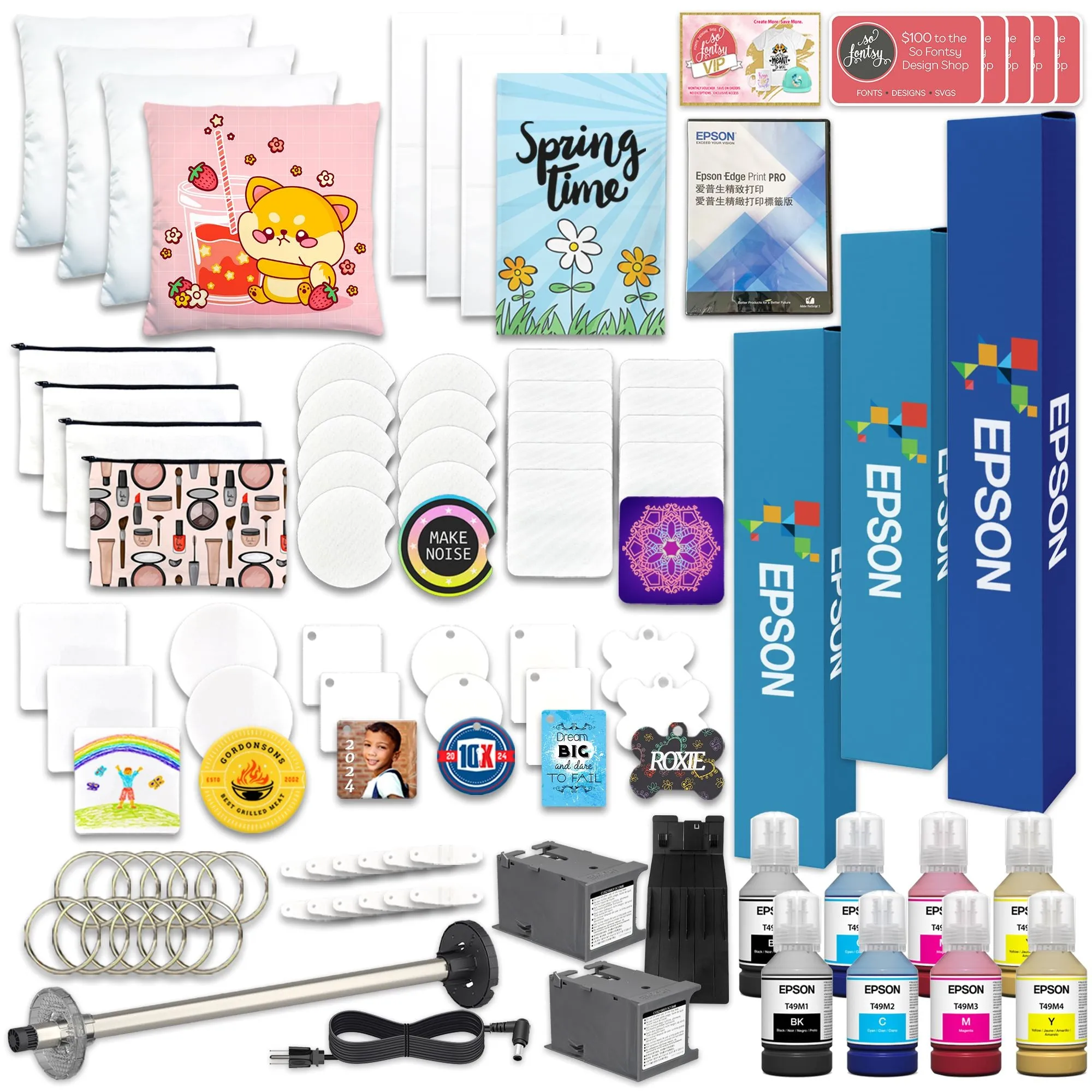 Epson SureColor PRO F570 Desktop 24" Dye Sublimation Printer & Stand Bundle