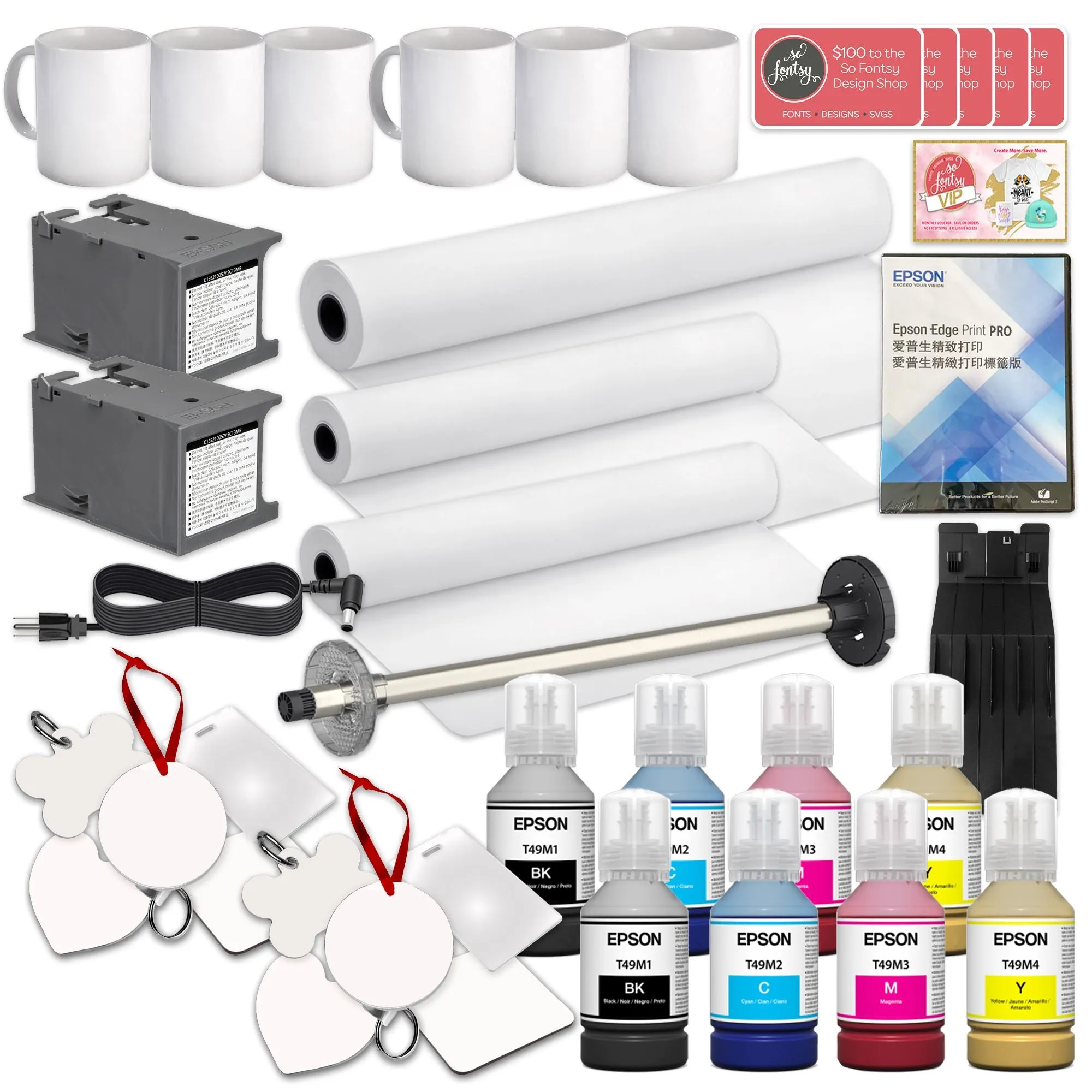 Epson SureColor PRO F570 Desktop 24" Sublimation Printer Bundle with CorelDRAW