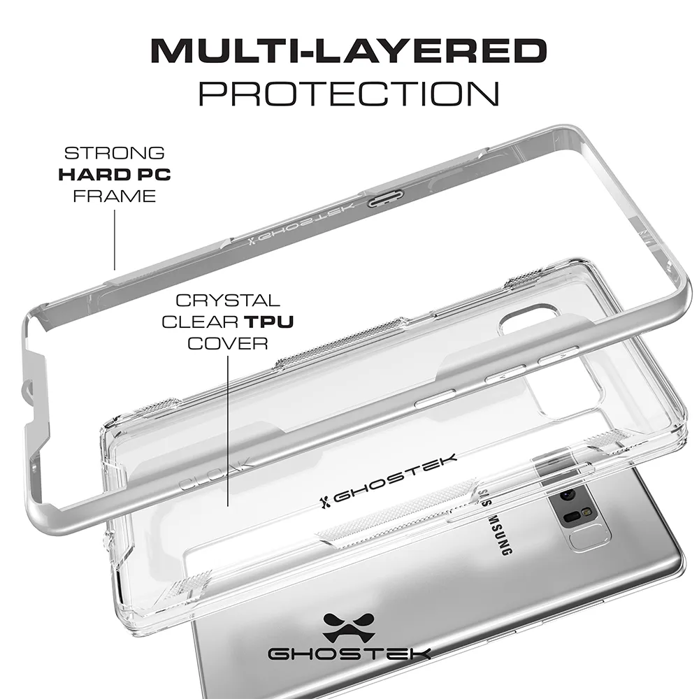 Galaxy Note 8 Case, Ghostek Cloak 3 Galaxy Note 8 Clear Transparent Bumper Case Note8 2017 | RED