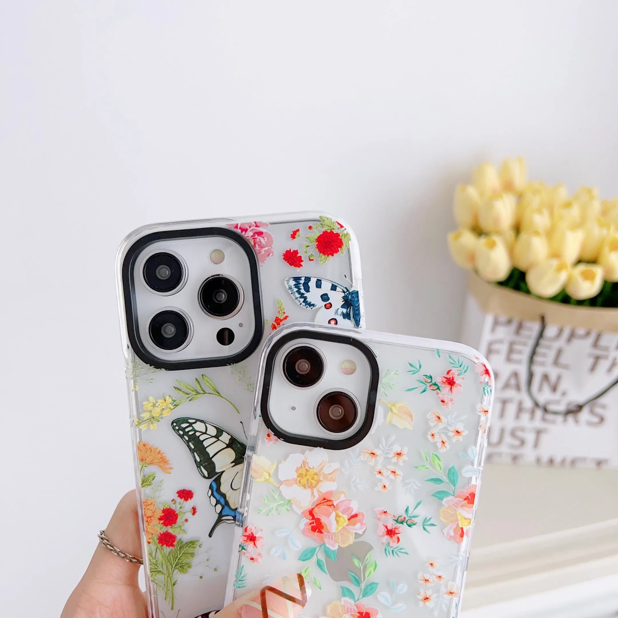 iPhone Impact Proof Silicon Case ( Butterfly And Florals )