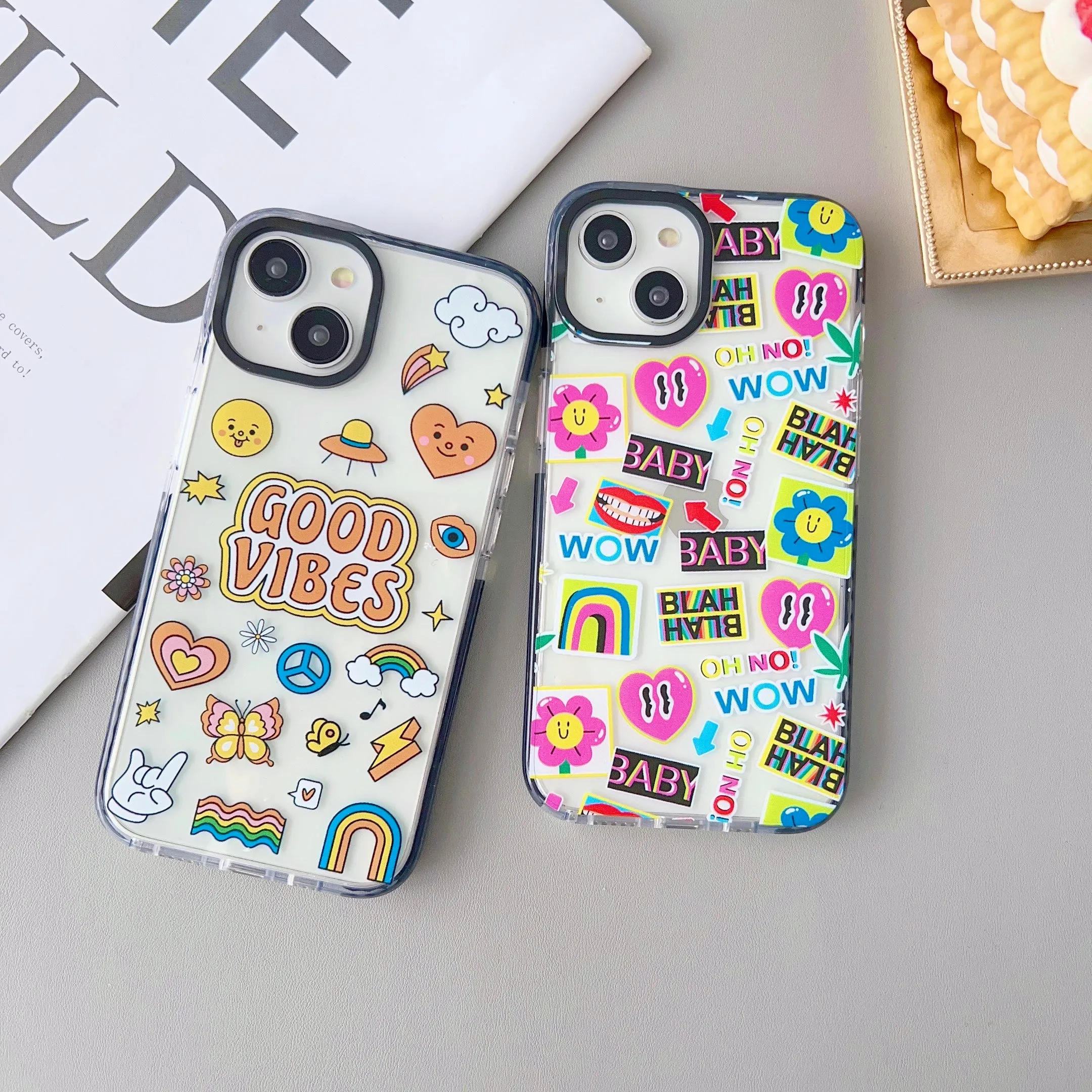 iPhone Impact Proof Silicon Case ( Groovy Stickers )