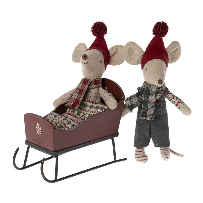 Maileg Sleigh, Mouse - Red