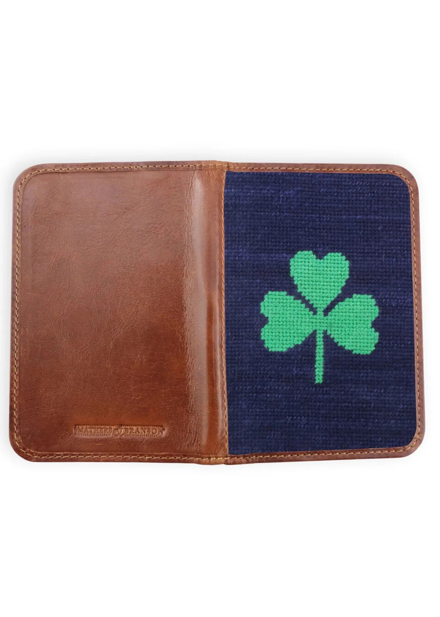 SHAMROCK NEEDLEPOINT SCORECARD HOLDER