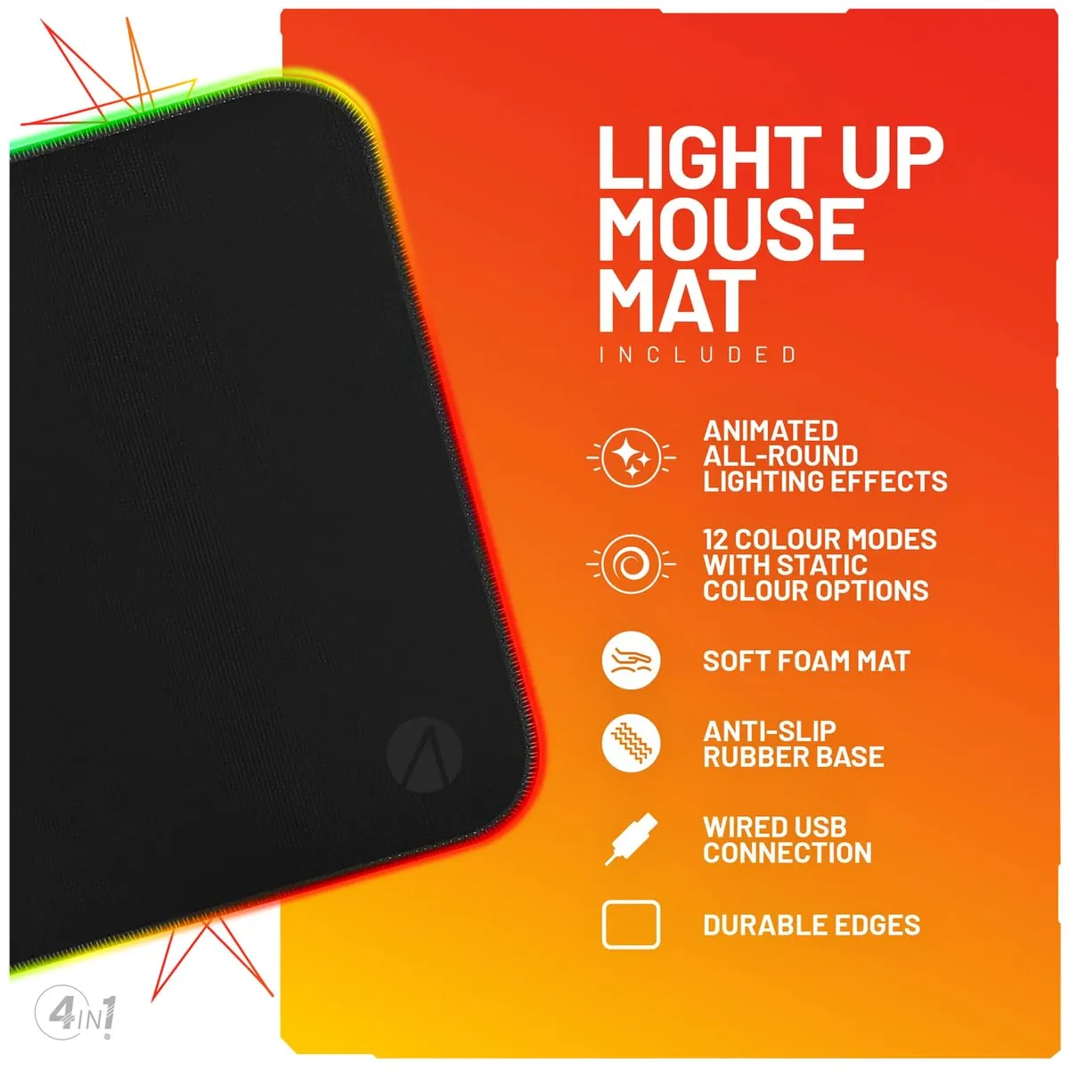 X Rocker 4-in-1 RGB Gaming Bundle - Keyboard, Mouse, Mouse Pad   Headset